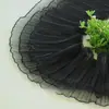 Borda de Saia Lolita Princesa com Renda Franzida Ondulada Pequena Cinza-Azul de 15cm na Cor Damasco, Novo Modelo 22