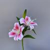 Flor Artificial de Lirio Sol 3D de 2 Cabezas Arreglo de Piso para Boda Ramo de Lirio Flor Artificial Transfronteriza Flor Falsa Realista de Alta Gama