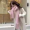 Bufanda de Mohair con Estilo Coreano, Bufanda a Cuadros para Otoño e Invierno, Chal Cálido de Cachemira Sintética, Calentador de Cuello Versátil para Parejas