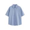 Roupa Vintage 25 Verão Japonês Retrô Bolso de Patch Listrado Casual Solto Cityboy Oversized Camisa de Manga Curta para Homens