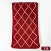 Bufanda Versátil de Cuadros Rojos Diamante de Gama Alta para Mujer Otoño e Invierno Tejida 100% Lana Bufanda Sombrero Hecha a Mano