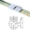 Huayi Mingtong Interruptor de Hebilla de Riel DIN35mm Hebilla de Sujeción Soporte de Montaje Aleación de Aluminio Base Negra y Blanca