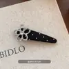 Pinza para el Cabello de Flor de Lunares con Pedrería Brillante para Mujer, Pinza Lateral para la Frente, Pinza para Flequillo para Cabello Suelto, Nuevo Accesorio para el Cabello 2025