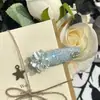 Beleza requintada! Grampo de cabelo com flores salpicadas de strass! Grampo lateral doce de flor com diamante brilhante de alta qualidade, acessórios de cabelo para mulheres