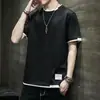 2026 Verano Nueva Camiseta de Manga Corta para Hombre Marca de Moda Versátil Top para Hombre Moda Casual Holgada Guapa Camiseta
