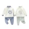Bebé Recién Nacido Niños Niñas Otoño e Invierno Cintura Alta Protección de Vientre Solapa Inclinada Algodón Ropa Gruesa Cálida Traje de Ropa Interior
