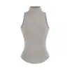 Puro y seductor, nuevo estilo coreano de primavera para chica popular, top de dos piezas: camiseta sin mangas de cuello alto ajustada a la cintura y cárdigan de manga larga