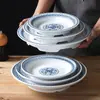 Platos de Melamina Xiangyuan Vajilla Comercial Imitación Porcelana Azul y Blanco Platos Hondos para Sopa Restaurante Hotel Platos para Entrantes Fríos Platos para Guarniciones de Salteados