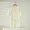 Body de Manga Longa 100% Algodão para Bebê Recém-Nascido no Verão 0-1 Ano Roupa de Casa com Ar Condicionado Pijama Macacão