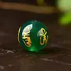 Ágata com folha de ouro seis caracteres mantra contas soltas, contas redondas, vidro atacado acessórios de joias DIY atacado de fábrica produtos semi-acabados