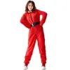 Rojo Navideño Disfraz de Cosplay de Papá Noel Ropa para el Cuerpo de Manga Larga Casual Holgada para el Hogar Padre-hijo