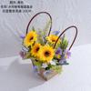 Cesta de Margaridas com Fluxo de Água para Casamento, Flor de Simulação, Decoração de Casa, Flor para Segurar, Buquê de Flores, Decoração de Parede, Transfronteiriço CF01466