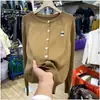 Cárdigan Suéter Bordado de Oso para Mujer Otoño e Invierno 2024 Nuevo Chaqueta Corta de Cintura Alta Moda Suéter Básico Pequeño