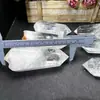 Cristal natural blanco de frontera piedra en bruto corte prisma hexagonal punta única base sin pulir desmagnetizante adorno de cristal de energía
