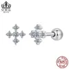 Pendientes Aifula de Moissanita con Forma de Cruz Starlight, Pendientes Versátiles y Brillantes, Plata de Ley S925 Chapada en Platino, Pendientes Elegantes