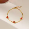 Pulsera de titanio de colores dopamina exclusiva transfronteriza para mujer, joyería de oro de 18 quilates, accesorios de diseño de nicho