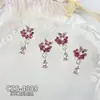 Accesorios Populares para Uñas con Borlas de Aleación y Diamantes Rosas, Colgante de Mariposa y Corazón de Plata Ultrabrillante de Lujo Ligero, Accesorios para Uñas Portátiles
