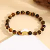 Pulseira de Contas Olho de Tigre de Cristal Natural Novo Estilo Chinês Pulseira Versátil Tendência Nacional Joias de Luxo Leve Atacado para Mulheres