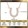 Collar de plata S925 con forma de herradura y letra U para mujer, cadena para la clavícula, lujo ligero, sensación de alta gama, diseño de nicho, simple, elegante, versátil