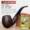 Pipa de ébano hecha a mano Muxiang, juego de madera para fumar, bolsa para cigarrillos, olla de cobre de doble uso, pipa seca, pipa de madera maciza, venta al por mayor