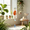 Ágata Natural Gravilla Cristal Colgante Pequeño Encanto Campana de Viento Hecha a Mano Colgante para Jardín Interior Adorno de Bola de Cristal