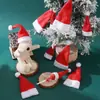 Chapéu de Pirulito Transfronteiriço Novo Mini Chapéu de Natal Conjunto de Talheres Chapéu de Tecido Não Tecido Decorações de Natal