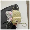 Mochila de Cadena de Diamantes para Mujer, Bolso de Mano Casual de Moda de Nicho, Mini Mochila Escolar Estilo Coreano, Mochila de Viaje de Moda
