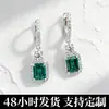 Brincos de Esmeralda Cultivada Prata 925 Super Brilhantes Venda Quente Transfronteiriça Moda Luxo Leve Personalizado Moda Marca Famosa Estilo Ins