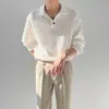 Camisa Polo de Manga Larga para Hombre de Primavera y Otoño Camiseta Coreana Holgada con Cuello Camisero Marca de Tendencia Camiseta Casual de Tendencia