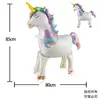 Carrito nuevo con ruedas animal que camina globo de película de aluminio cuerda de dibujos animados juguete para niños accesorios para fotos de fiesta venta al por mayor