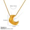 Collar con pendientes sencillos estilo INS, colgante de cuerno hueco de acero de titanio chapado en oro de 18 quilates, joyería ligera de lujo.