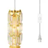 Lámpara de comedor de cristal de lujo ligero transfronteriza, candelabro estilo industrial americano enchufable, barra de bar, candelabro pequeño de hierro largo de tres cabezas