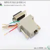 Conector de conversão de cabeça de conector de computador DB9pin para rj11 RJ11 para 9 fêmea