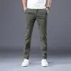 Atacado de fábrica calças casuais de algodão de verão masculinas stretch slim pequenas retas masculinas versáteis calças de trabalho leves