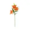 Lirio Artificial Impreso en 3D con 3 Cabezas de Flor Pequeñas y 1 Capullo, Adecuado para Decoraciones de Bodas, Salones de Bodas y Decoración del Hogar