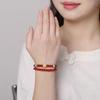 Pulsera de Ágata Roja del Sur de Liangshan Natural de Doble Capa, Regalo Año del Zodíaco, Rojo Caqui Pulsera de Cera de Abeja de Múltiples Vueltas para Hombre y Mujer