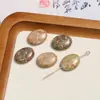 Contas de Pedra Natural Irregular Geométricas Formato Oval Quadrado Redondo com Furo Vertical para Brincos Pulseira Acessórios