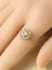 Anillo de Acero Inoxidable Cuadrado con Puntos de Diamante Estilo Minimalista de Nicho para Mujer Temperamento de Alta Gama Anillo Abierto Ajustable Joyería al por Mayor
