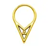 Anillo nasal cerrado sin costuras de aleación de titanio G23 con incrustaciones de circonita Zhenping, aro para tabique nasal y hueso de la oreja, joyería nasal finamente tallada F136