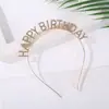 Acessório de Cabeça Europeu e Americano para Festa de Aniversário Faixa de Cabeça Feminina Letra feliz aniversário Faixa de Cabeça Feliz Aniversário Feminina