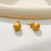 Pendientes de Bola de Metal Cepillado de Lujo Ligero y de Alta Gama para Mujer, Pendientes con Aguja de Plata S925, Estilo Nuevo, Personalizados, Modernos, Pendientes de Nicho