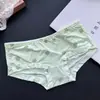 [80-120] 524 Seda de Hielo estampado lindo tiro bajo bolsa de ropa interior para mujer cadera con taladro ropa interior para mujer tiro bajo