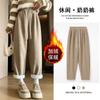 Pantalones de pana gruesos y cálidos con forro polar para mujer, de moda, combinan con todo, estilo Hallen de chenilla pequeña, pantalones casuales