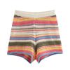 Z Outono Novo Cardigã Casual de Manga Curta com Lapela Estampado Listrado Shorts Camisole Tricotada Listrada Feminina
