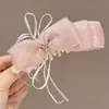 Pinza Plátano Plisada Vertical con Lazo Floral para Cola de Caballo de Verano 2026 Nuevos Pasadores para la Parte Posterior de la Cabeza Accesorios para el Cabello