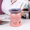 Queimador de velas de aromaterapia de cerâmica oca com rachaduras de gelo, grande capacidade, para quarto, lâmpada de óleo essencial, lâmpada de aromaterapia, fogão de aromaterapia para salão de beleza e casa