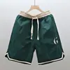 Calças cropped masculinas de verão bordadas shorts de secagem rápida marca de moda outdoor masculina moda calças retas populares masculinas