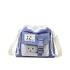 Bolsa pequena transparente com cordão estilo japonês vintage fofa de desenho animado para estudantes, bolsa transversal peculiar e única para mulheres