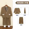 Conjunto de Terno para Meninos para Primavera e Verão, Traje Pequeno Casual Estiloso para Crianças, Roupa para Pajem de Casamento, Roupa para Apresentação de Recital