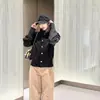 Jaqueta Feminina Outono 2026 Nova Estilo Coreano Veludo Camurça Sintético Preta Petite Curta Cropped Design Acinturado Gola Alta Jaqueta